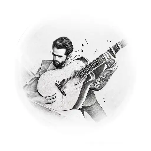 guiter with soul  tattoo design idea