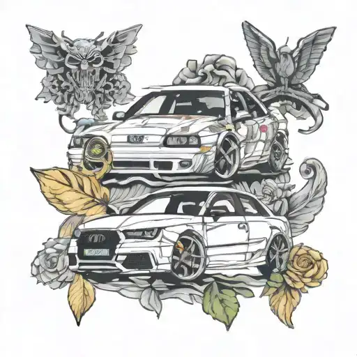 Audi rs2 and audi s1 vertebrae tattoo design idea