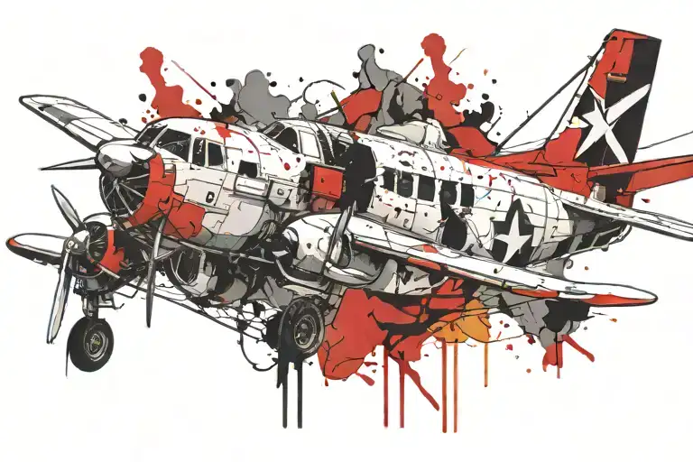 airplane old dad memorial tattoo design idea