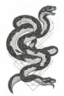 snake wrapped up leg   tattoo design idea