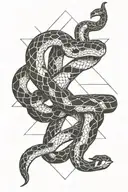 snake wrapped up leg   tattoo design idea