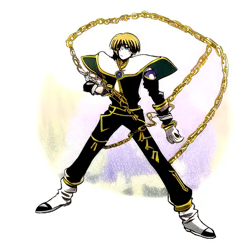 kurapika chain on upper arm tattoo design idea