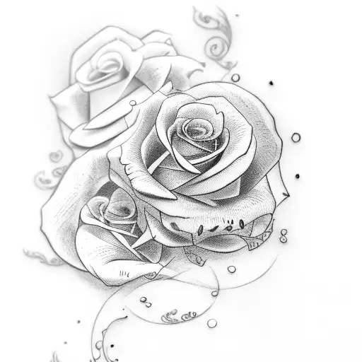 dollar with roses tattoo design idea