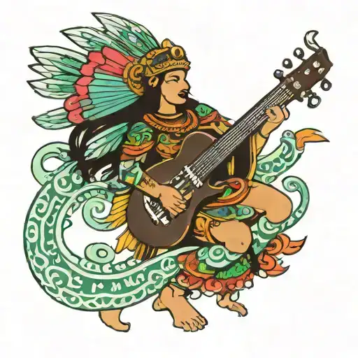 Aztec goddess Xochiquetzal wearing a Brazilian Jiu Jitsu kimono tattoo design idea