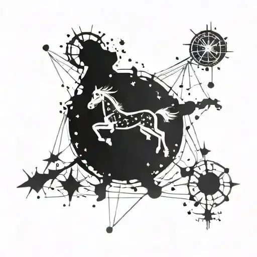 Sagittarius constellation tattoo design idea