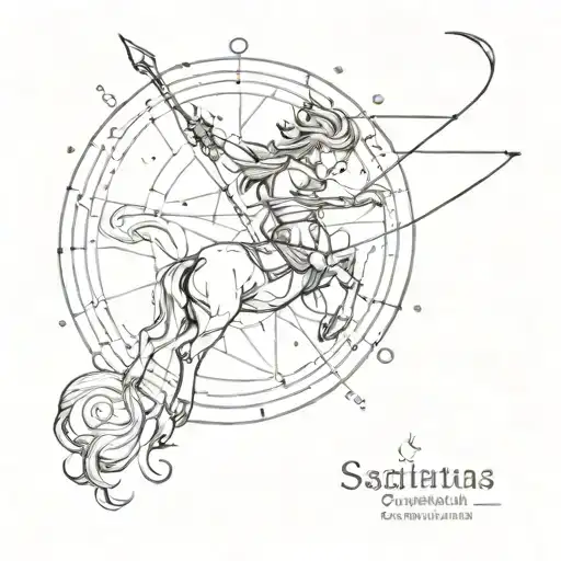 Sagittarius constellation tattoo design idea