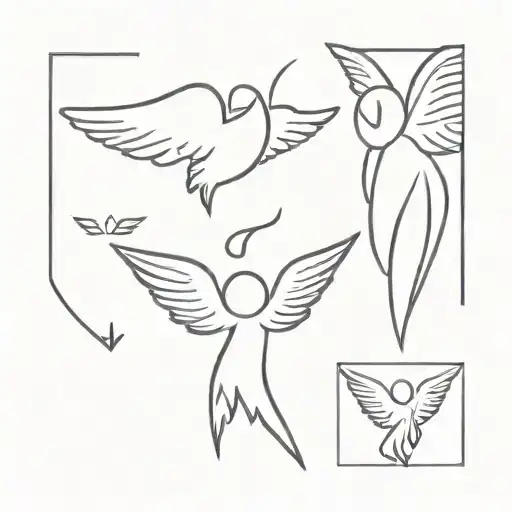 I would like an angel who sends a heart-shaped kiss to the sky with two birth years (1946 and 1948) and two tattoo design idea