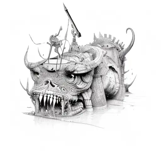 Tools in the mud tattoo design idea