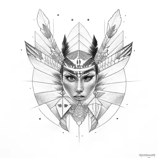 American Indian women tattoo design idea