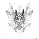 American Indian women tattoo design idea