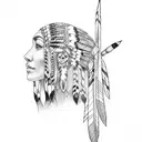 American Indian women tattoo design idea