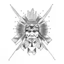 American Indian women tattoo design idea