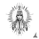 American Indian women tattoo design idea