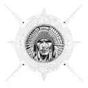 American Indian women tattoo design idea