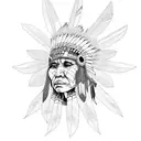 American Indian women tattoo design idea