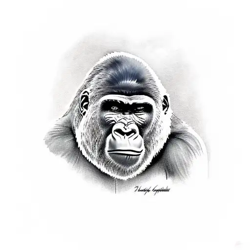 gorilla wearing a crown tattoo design idea