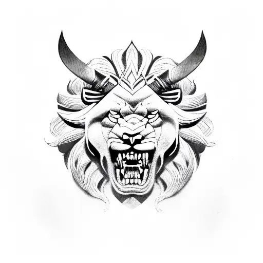 Viking lion tattoo design idea