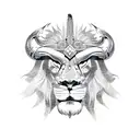 Viking lion tattoo design idea
