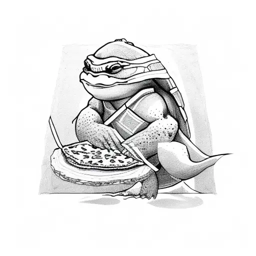 pizza slice ninja turtles tattoo design idea
