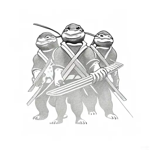 pizza slice ninja turtles tattoo design idea