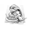 pizza slice ninja turtles tattoo design idea