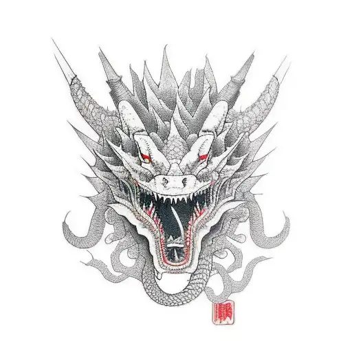 dragón japonés, que contenga el nombre Roberto tattoo design idea