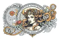 the year 2003 with the virgo zodiac sign tattoo design idea