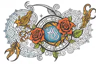 the year 2003 with the virgo zodiac sign tattoo design idea