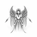 angel warrior tattoo design idea