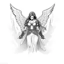 angel warrior tattoo design idea
