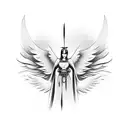 angel warrior tattoo design idea