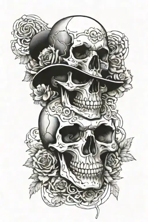 1998 and skull tattoo design idea