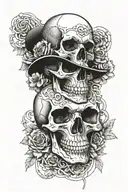 1998 and skull tattoo design idea
