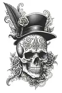 1998 and skull tattoo design idea