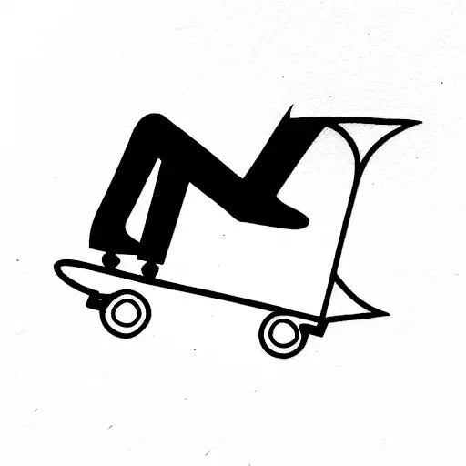 alcohol and skating tattoo design idea