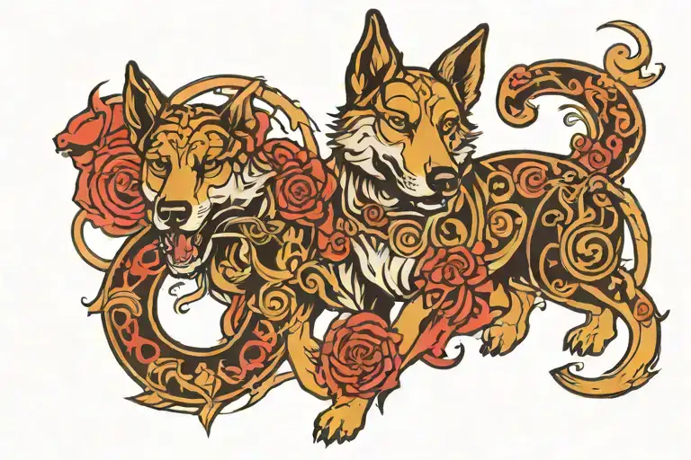 card K 9 circles of hell tattoo design idea