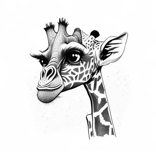giraffe and bonobo monkey tattoo design idea