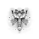 giraffe and bonobo monkey tattoo design idea