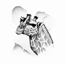 giraffe and bonobo monkey tattoo design idea