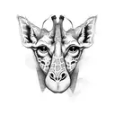 giraffe and bonobo monkey tattoo design idea