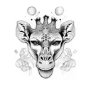 giraffe and bonobo monkey tattoo design idea