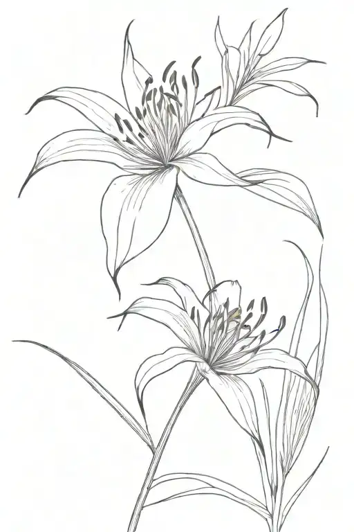 spider lily tattoo design idea