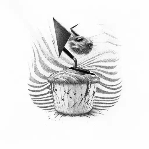 striped barber's pole tattoo design idea