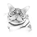 striped barber's pole tattoo design idea