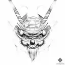 striped barber's pole tattoo design idea