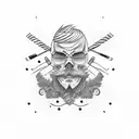 striped barber's pole tattoo design idea