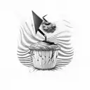 striped barber's pole tattoo design idea