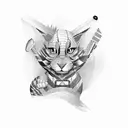 striped barber's pole tattoo design idea