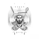 striped barber's pole tattoo design idea