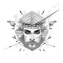 striped barber's pole tattoo design idea